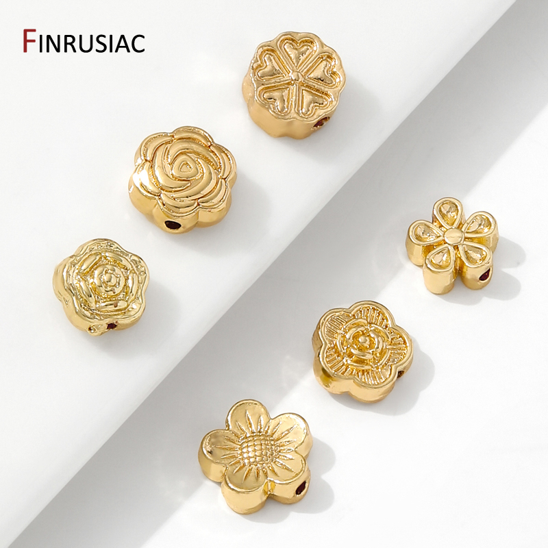 Flower Supplies - 14 K Altın Kaplama Pirinç Çiçek