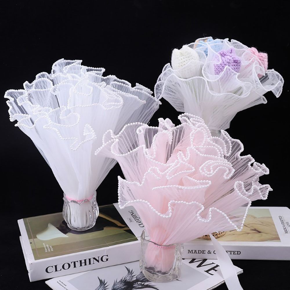 Flower Wrap Kraft - Inci Dantel Çiçek Sarma Bezi Dalga