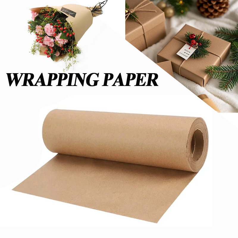 Flower Wrap Kraft - YITAPE 30cm*5M Kahverengi Kraft Kağıt Rulosu