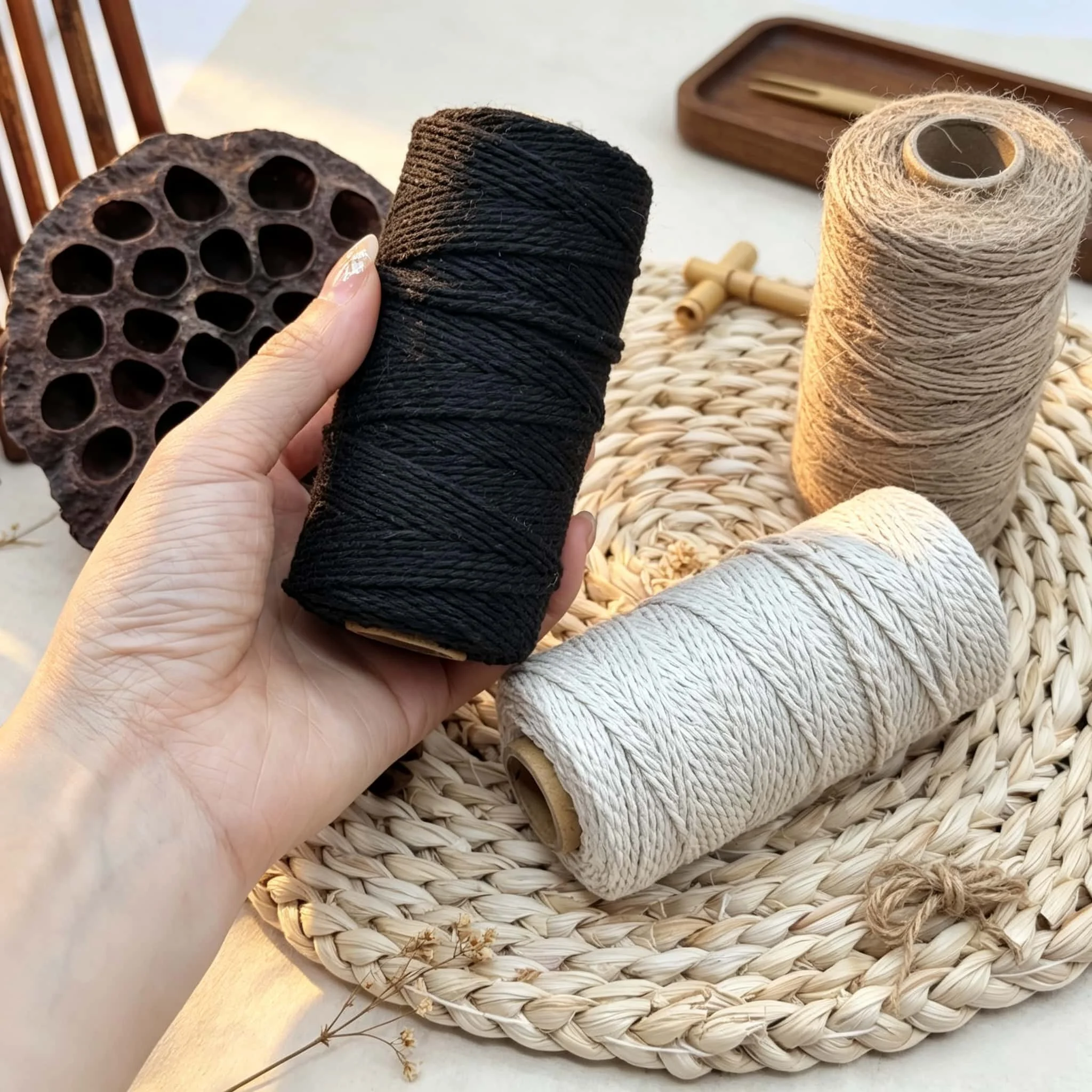 3 Rulo Pamuklu Jüt İp, Toplam  - Twine Jute Natural incelemesi ve fiyatı